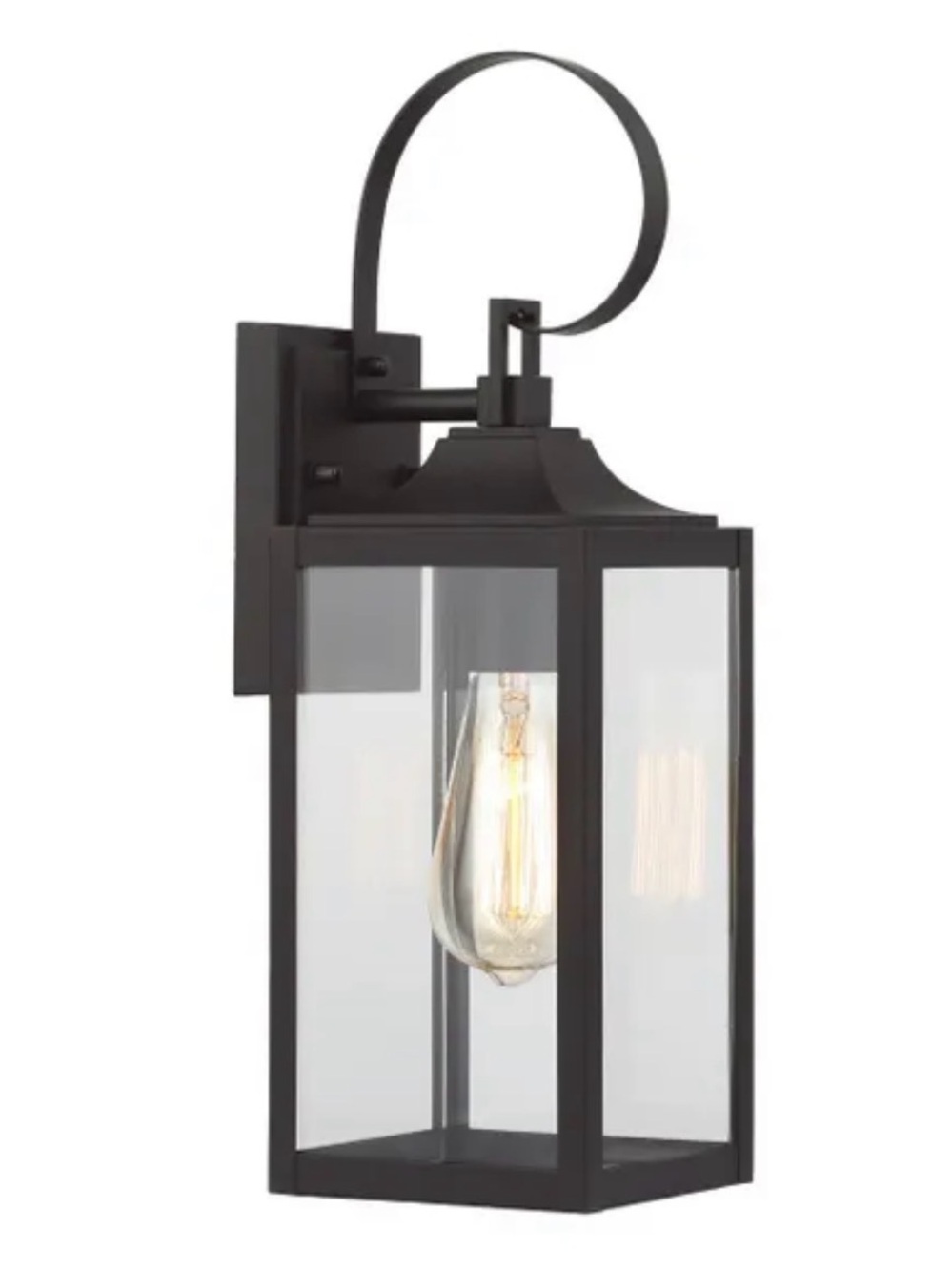 Home Decorators Havenridge Matte Black Outdoor Wall Lantern